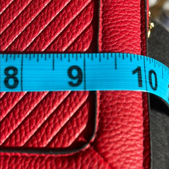 Marc New York Andrew Marc Red Chevron Crossbody Bag with Gold Accents - Picture 12 of 14